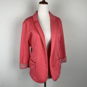 Skies Are Blue S Blazer Coral Pink Jacket Asa Knit Ponte Corp Core Career